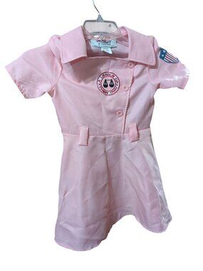 A League Of Their Own Pink Girls Costume Dress Medium 100% Polyester